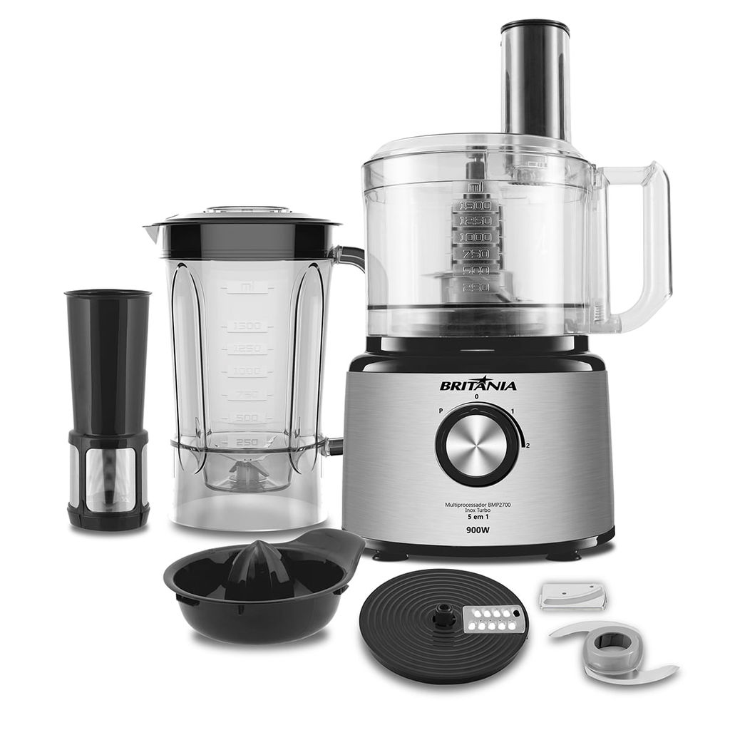 Multiprocessador Britânia 5 em 1 Inox 900W BMP2700P Turbo em Oferta na Shopee