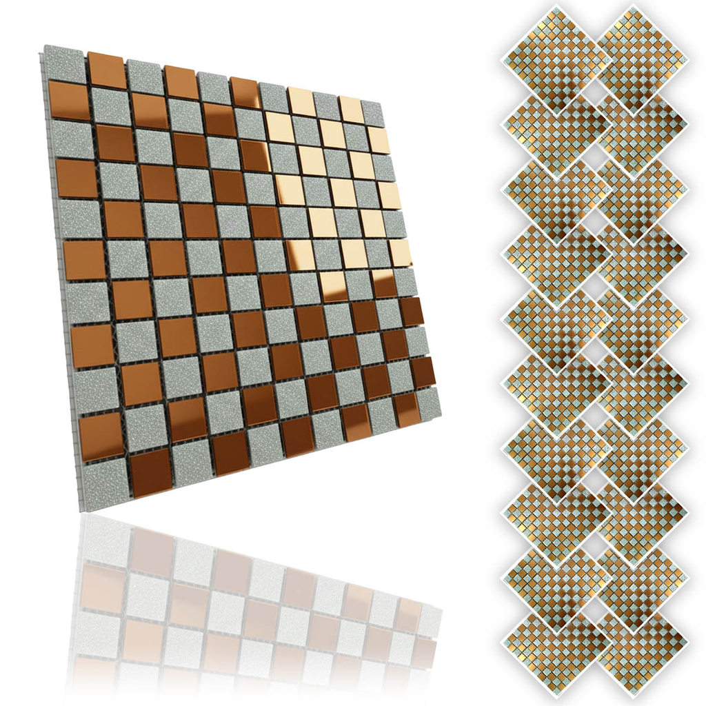 Pastilha De Vidro Kit 20 Uni Adesiva Parede Cozinha Sala Banheiro Decorativa Moderna Requintado Reforma Facil Aplicacao