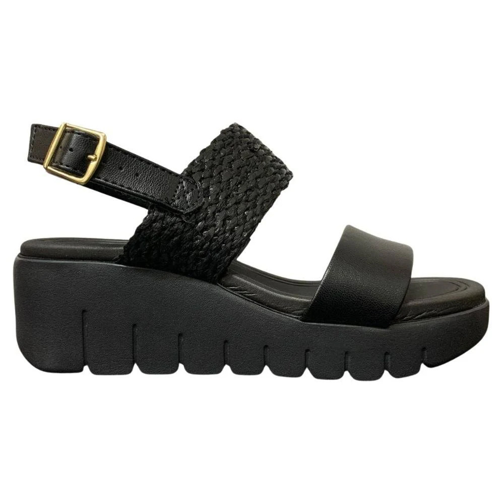Sandália Feminino Moleca Salto Anabela Preto
