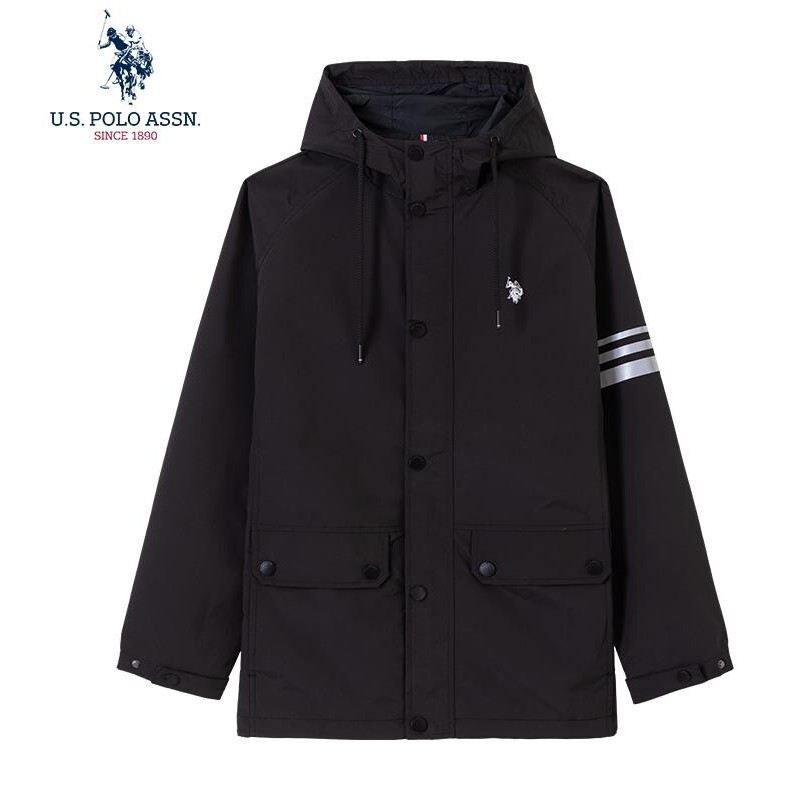 Uspoloassn Primavera Outono Jaqueta Masculina Com Capuz American Polo Association Jaqueta Cargo Preta Jaqueta Masculina