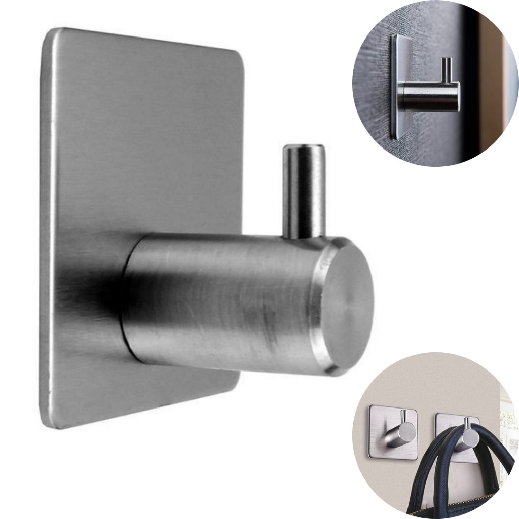 Gancho Adesivo Aço Inox Extra Forte 5kg Cabideiro Parede Sem Furo