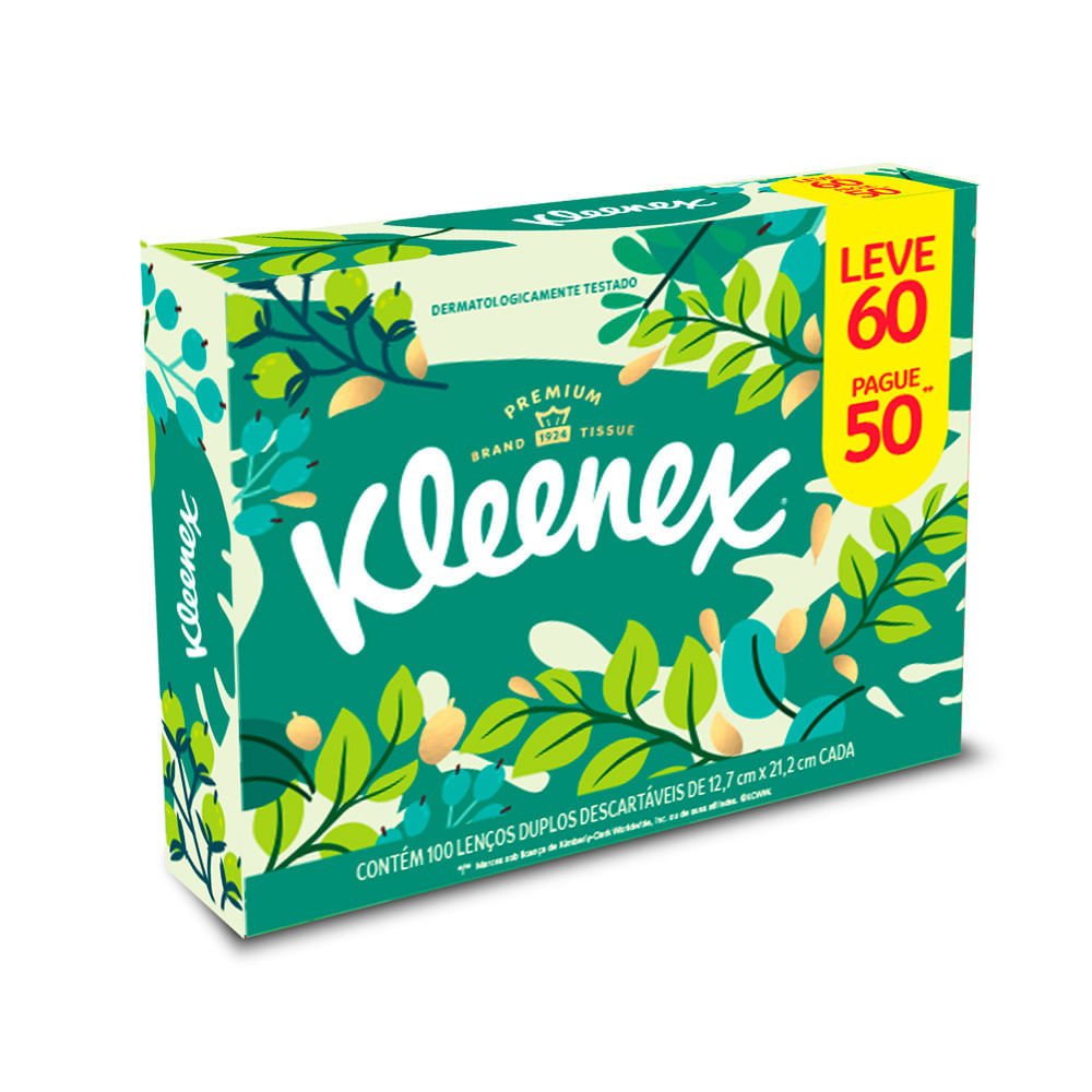 Lenço de Papel Kleenex Premium Leve 60 Pague 50 em Oferta na Shopee