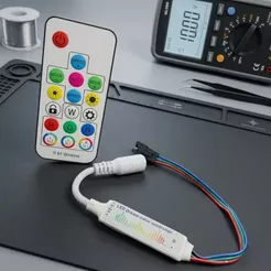 Kit Controle + Receptor para Fita LED RGB 12V – Cores e Efeitos na Palma da Mão!