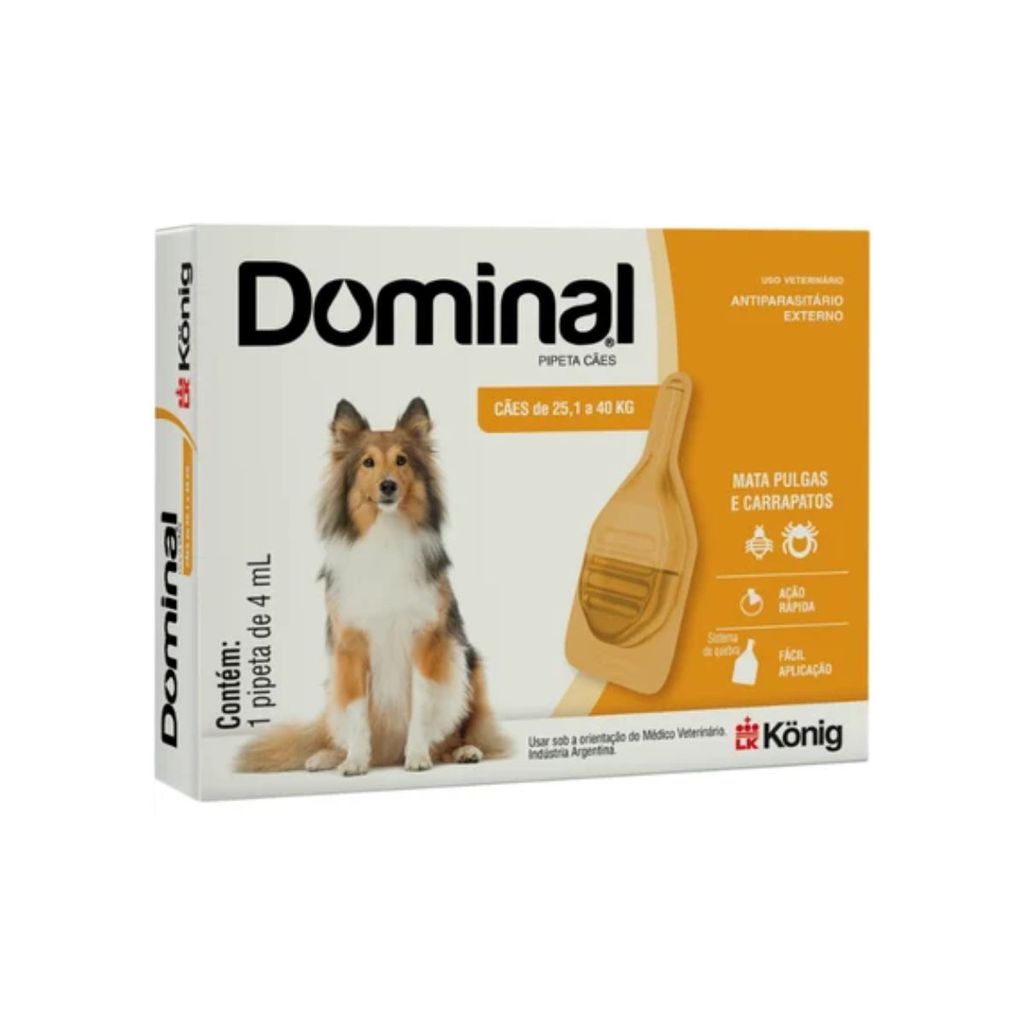Dominal Pipeta Para Cães de 25,1 a 40 Kg 1X Pipetas de 4ML