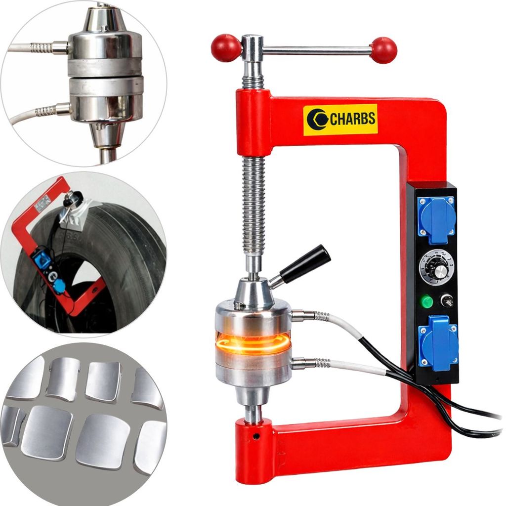 Vulcanizador Pneus Duplo 500W 220V c/ 8 Moldes Eletrico com controle de temperatura Maquinha Vulcanizadora