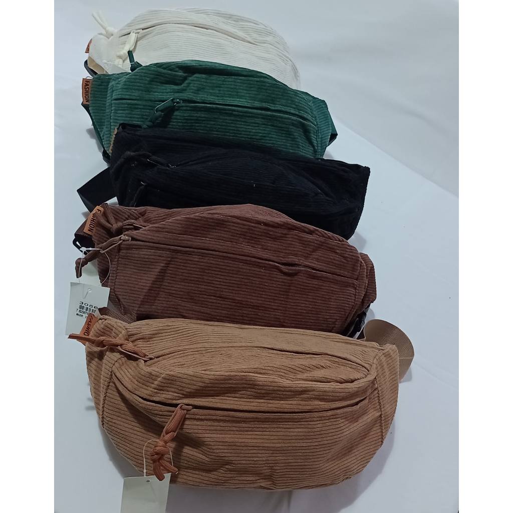 Pochete de Veludo Cotelê Grande Estilo Praticidade Conforto