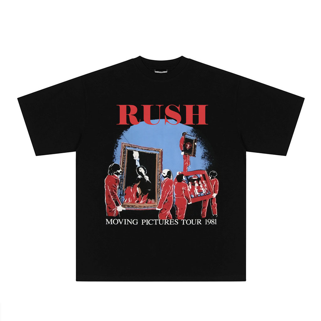 RUSH Moving Pictures Camiseta Unissex Banda Rock Tema Estampa Confortável Estilosa Retrô Moda Casual