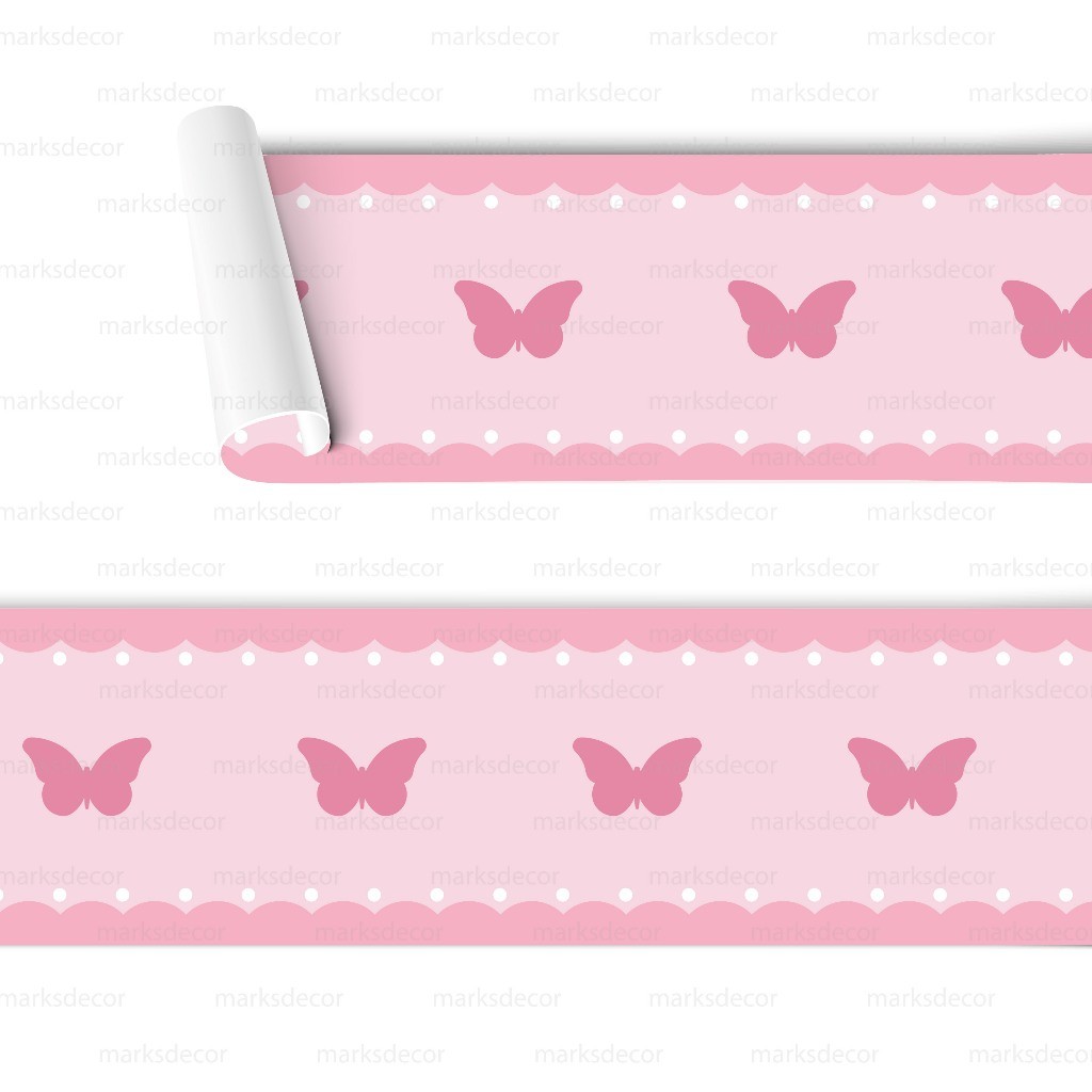 Faixa Adesivo de Parede Infantil Borboleta Papel De Parede Infantil Decoração Para Quarto Menina