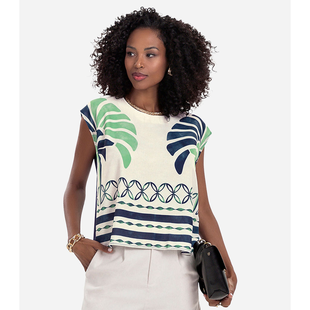 Regata Ampla com Estampa Roviex Azul em Oferta na Shopee