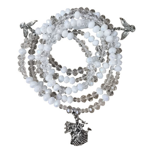 Guia Orixás Oxalá Cristal Branco 8mm 60cm Umbanda Candomblé Proteção Espiritual