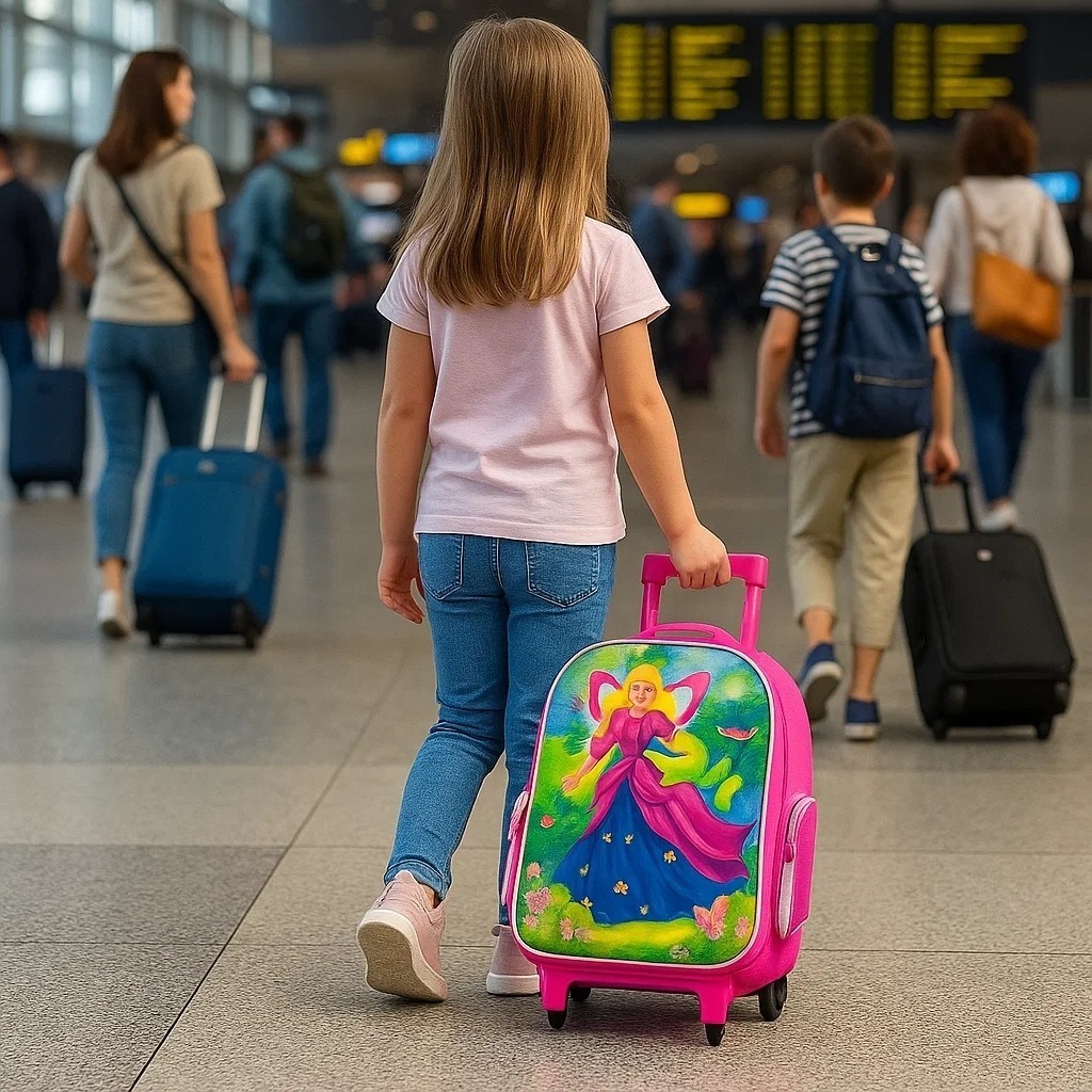 Mochila Escolar Infantil Rodinhas Princesa Rosa Carrinho Menina Personagem Bolsa Criança Achadinhos