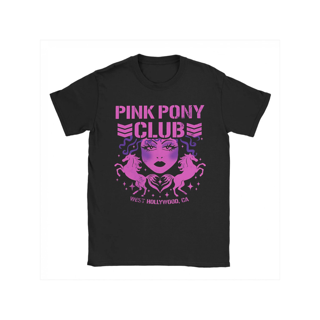 Camiseta Masculina Chappell Roan Vintage Pony Bullet Club Logo Estilosa Confortável Moderna Casual