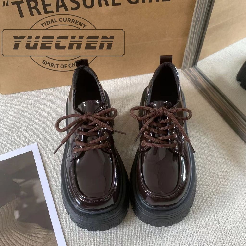 Ajude jk Retro Sole Sitong Sapatos de Couro 100 Estilo Preto Aumentado 2024 Estilo Japonês Grosso Zhao Lu Novo Estilo Lo