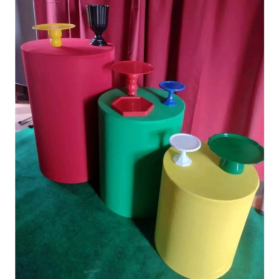 trio de capas mesas cilindros veste fácil com elástico VERMELHO, VERDE, AMARELO