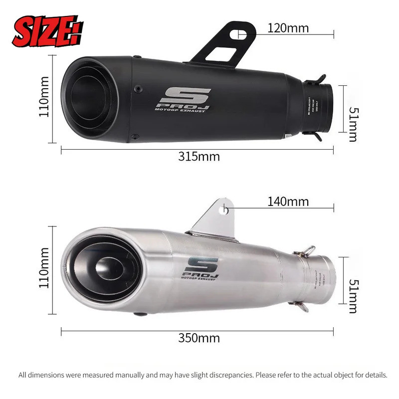51mm Universal Modificado SC Tubo De Escape Da Motocicleta Com Silenciador Para Yamaha R6 R15 R1 R3 MT07 Tmax155 XMAX GS