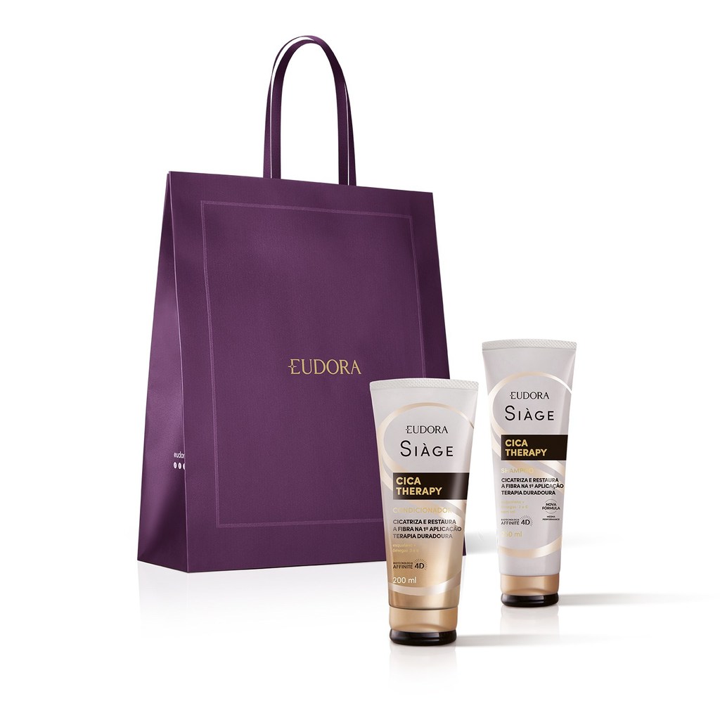 Combo Presente Siàge Cica-Therapy: Shampoo 250ml + Condicionador 200ml + Sacola em Oferta na Shopee