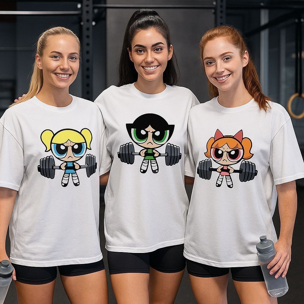 KIT 3 Camisetas Blusão Feminino Roupa de Academia Treino Fitness Super Poderosas Camisa Treino Fit