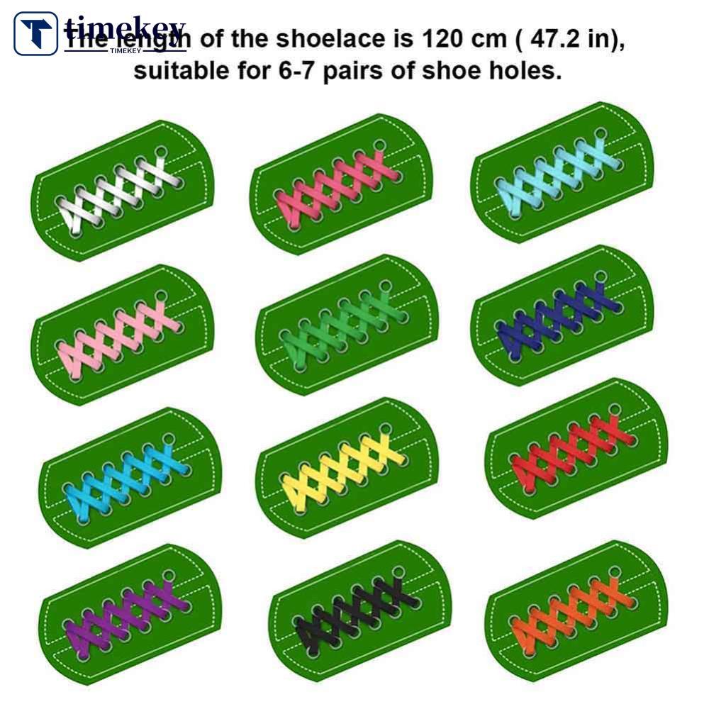 TIMEKEY 1 Par De Cadarços De Sapato Cordas Sapatos Esportivos Planos 20 Cores 110cm Para Mulheres E4U3