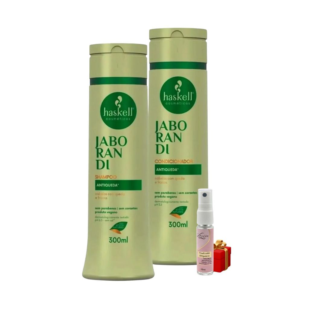 Kit Haskell Jaborandi Shampoo 300ml Condicionador  300ml + Presente Lourre 15ml