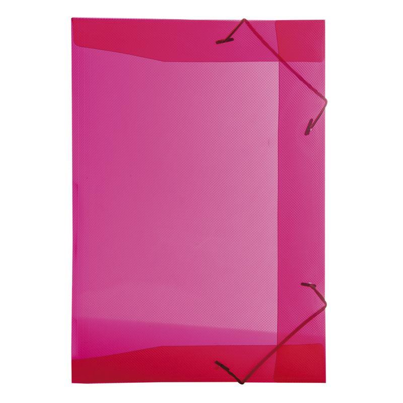 Pasta com aba elástico 1/2 ofício Line transparente vermelha 0252.U Dello em Oferta na Shopee