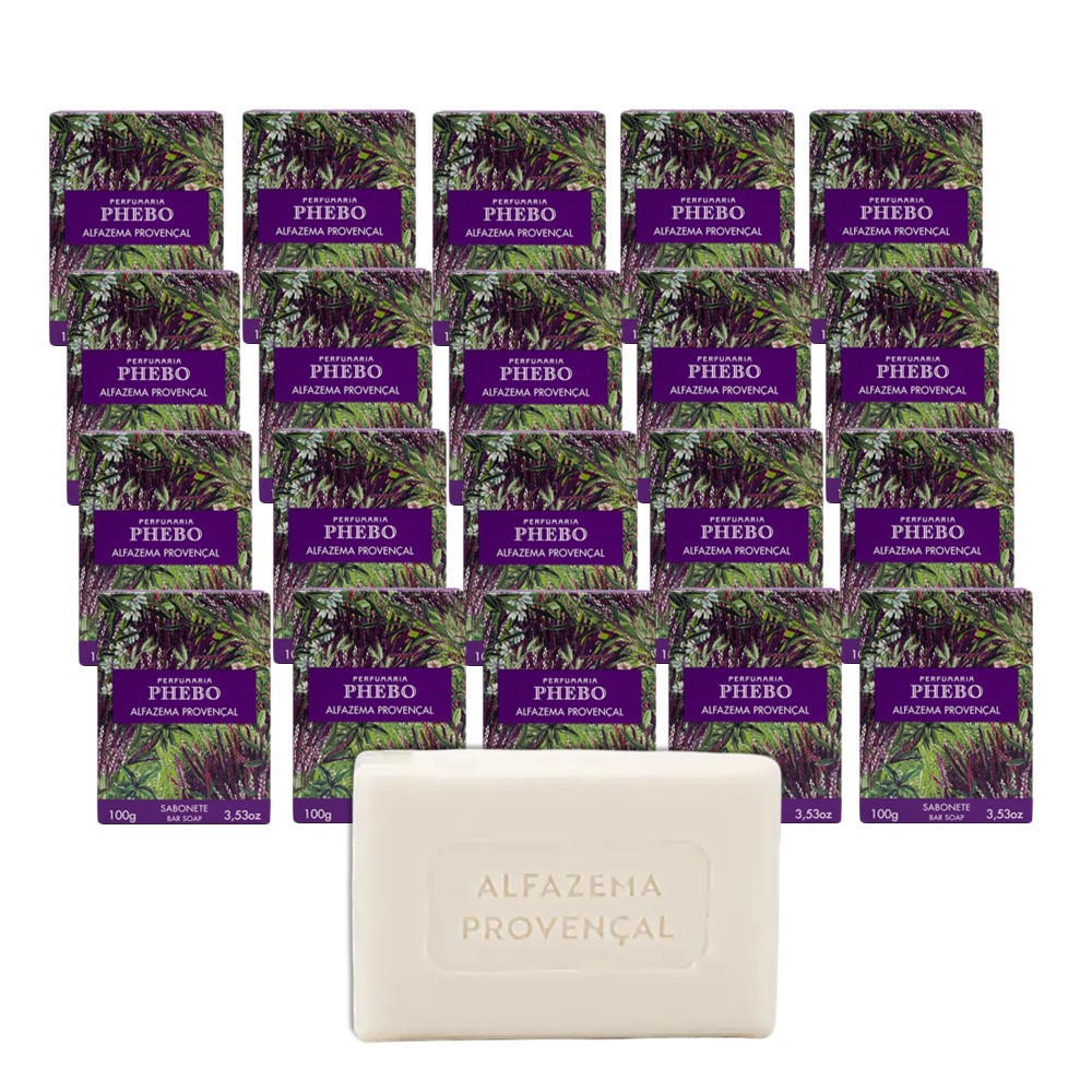 Kit 20 Sabonete Phebo Alfazema Provençal em Barra Cremoso 100g