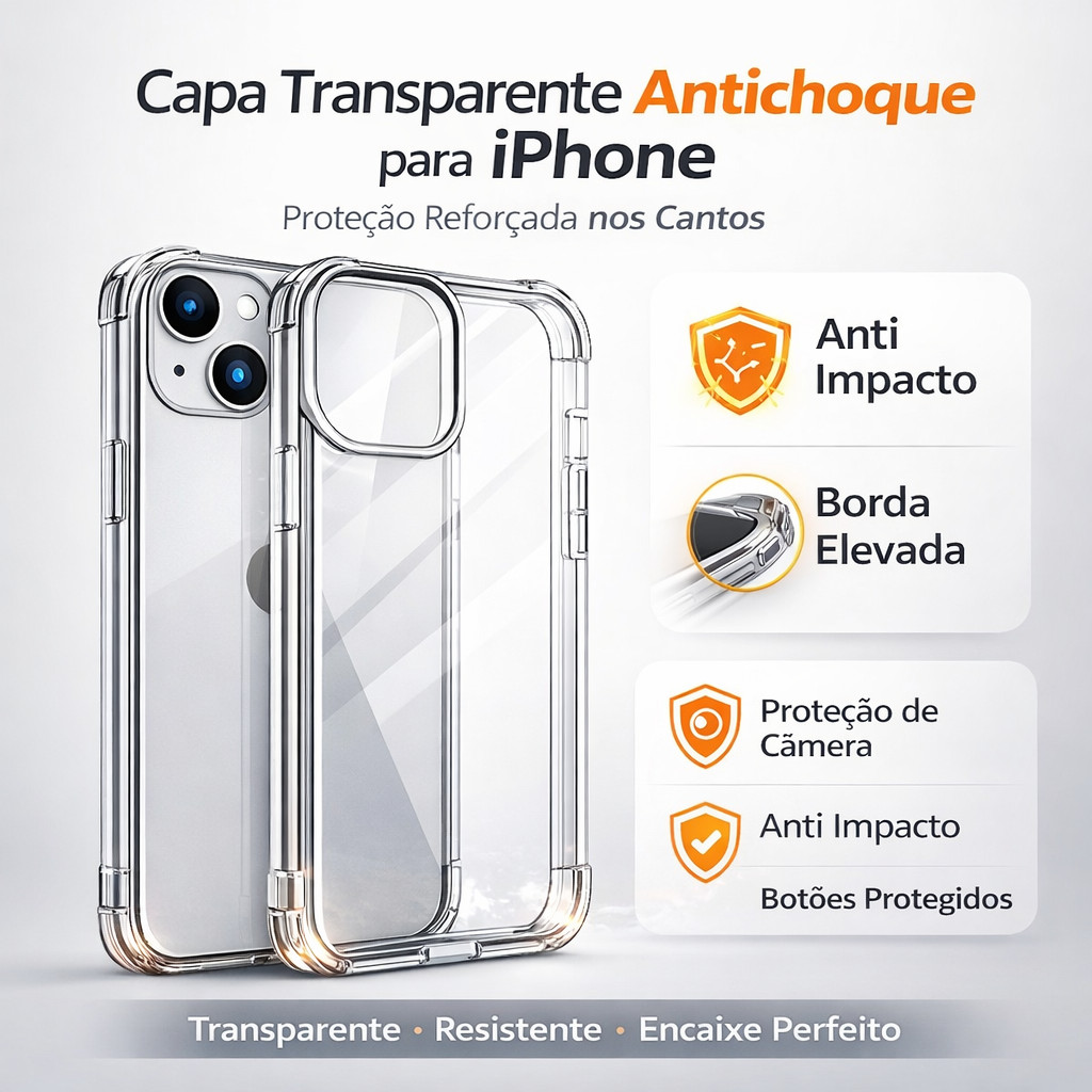 Capa Case Capinha Anti Impacto Para Todos iPhone  16 15 14 13 12 11 Plus Pro Max X XR XS MAX 6 7 8 Plus AIR