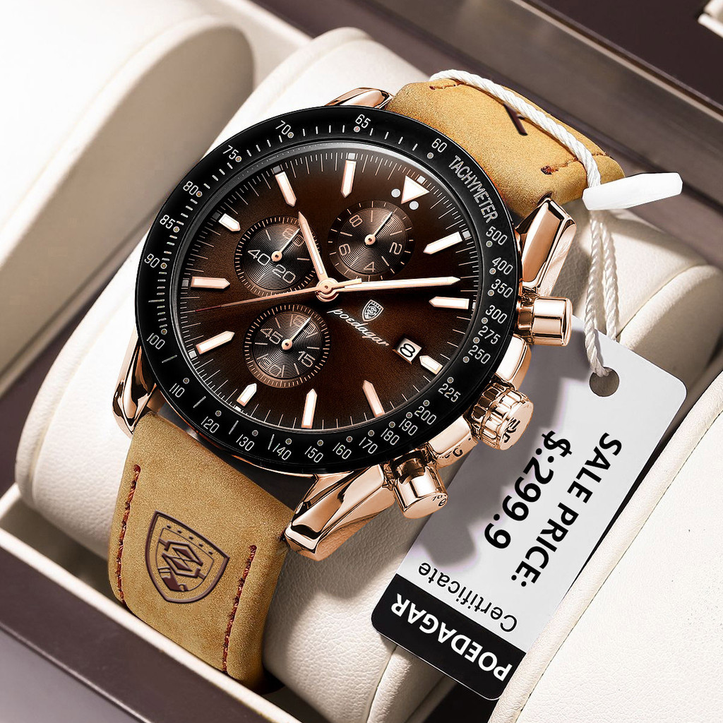 Relógio masculino suíço novo estilo multifuncional à prova d'água luminoso relógio de quartzo Seiko durável sem necessid
