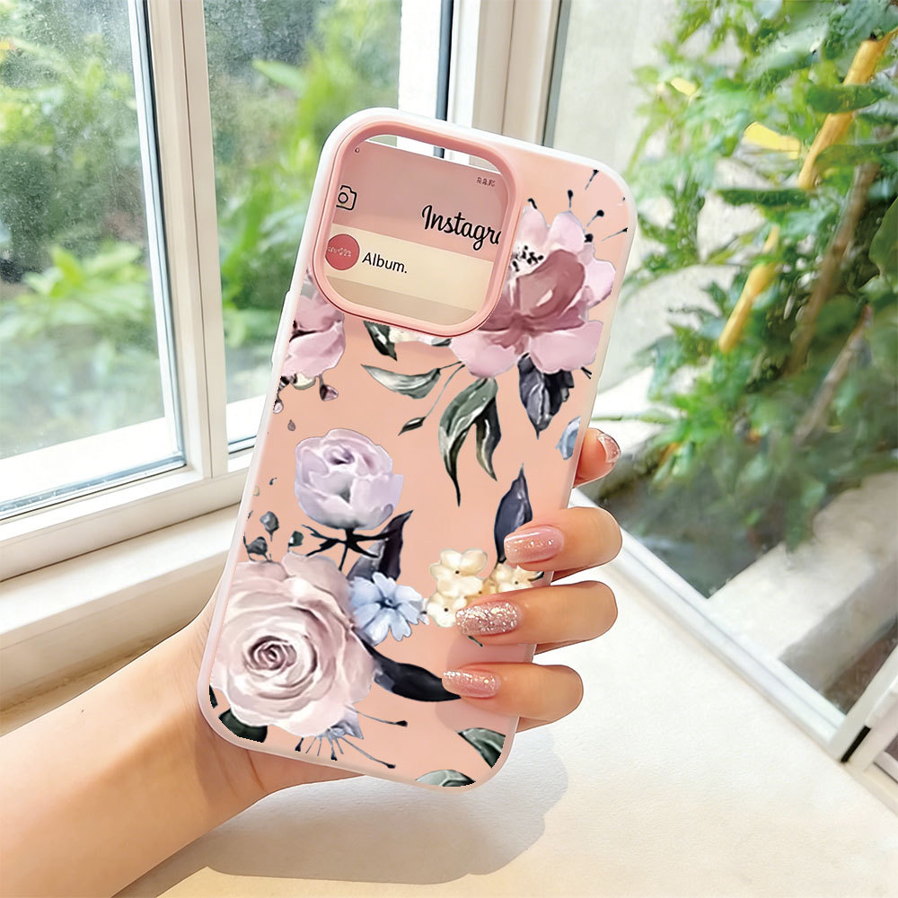 Caso Glitter Para Samsung A17 A07 A06 A15 A16 A14 A13 A12 A32 A56 A36 A55 A54 A23 S26 S25 Morandi Arte Floral