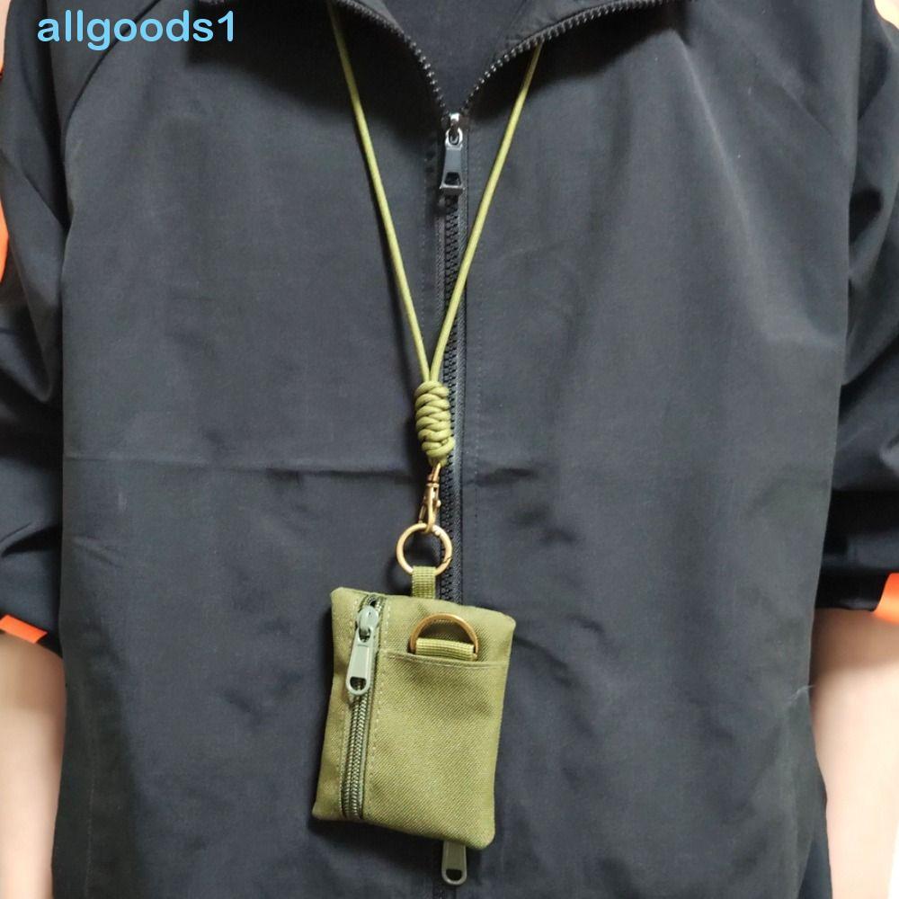 Bolsa De Moedas Pendurada No Pescoço ALLGOODS , Mini Carteira Quadrada Casual De Tecido Oxford , Porta-Cartões Pequeno D