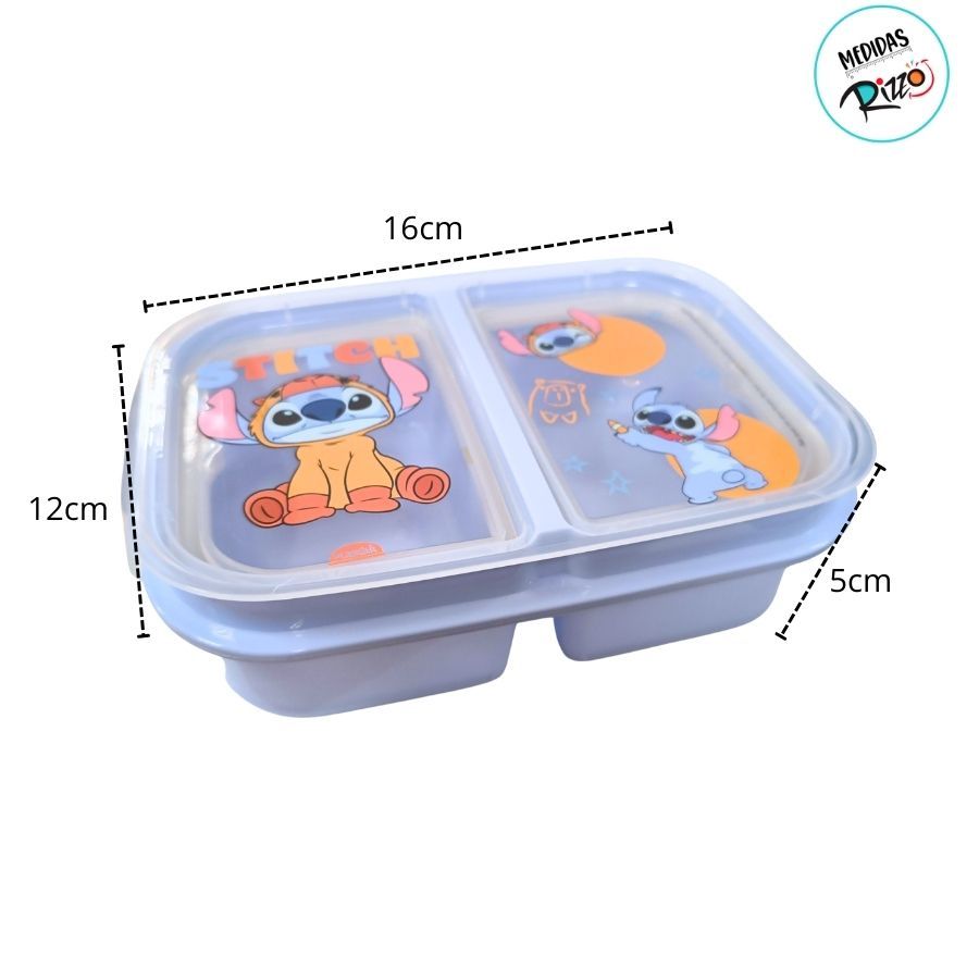 Marmita Hérmética com Divisória - Stitch Capivara - 500ml - Disney Original - 1 unidade - Plasútil - Rizzo