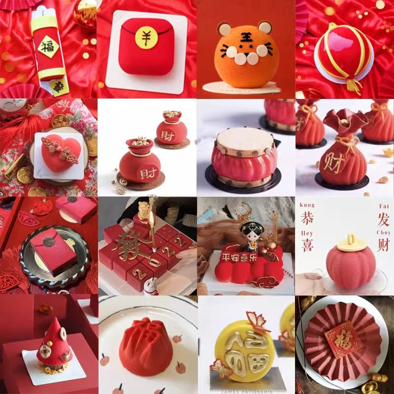 Saco da sorte lanterna Envelope vermelho diy decoração molde de Silicone Fu personagem estilo chinês Chocolate ano novo