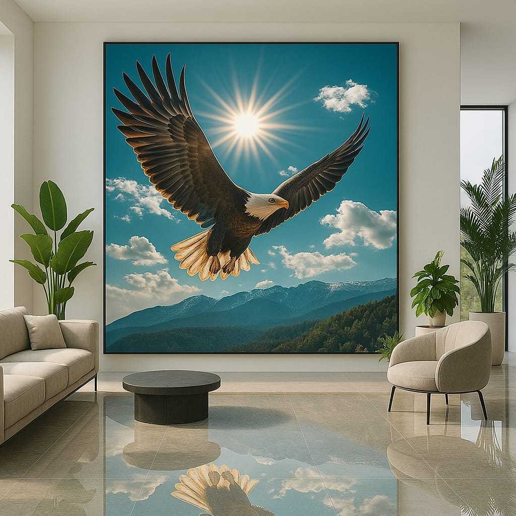 Quadro Águia em Voo – Liberdade, Grandeza e Inspiração para Decorar com Poder Para Sala Hall
