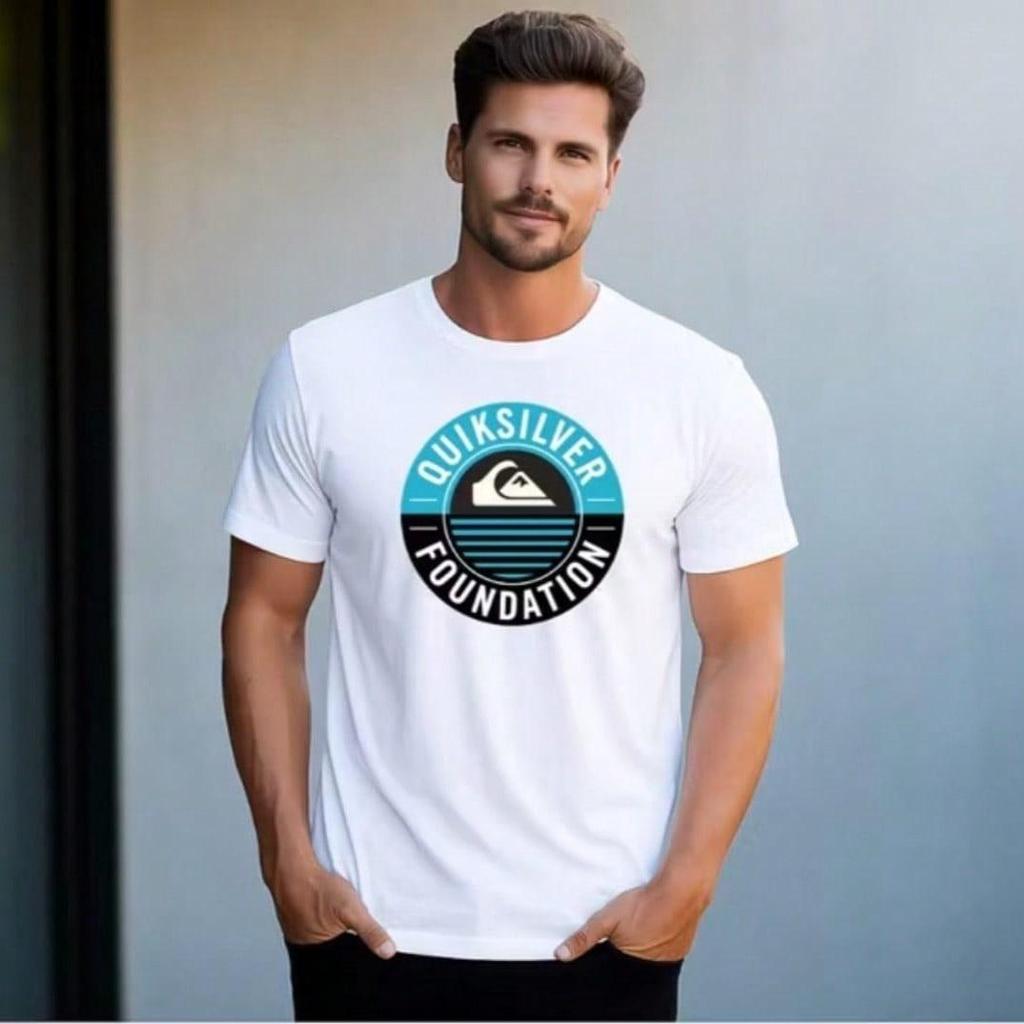 Camiseta Masculina Básica  Dia a Dia Tecido 100% Algodão estampada QUIKSILVER CIRCULO