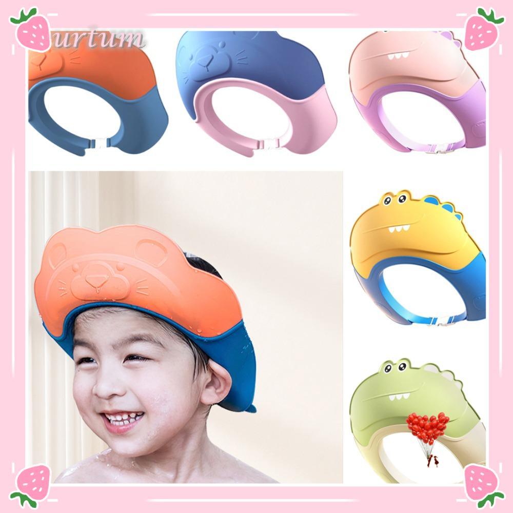 Touca De Banho Para Bebês URTUM , Chapéu De Lavagem De Cabelo Com Artefato De Shampoo Proteção De Ouvido , Capa Segura C