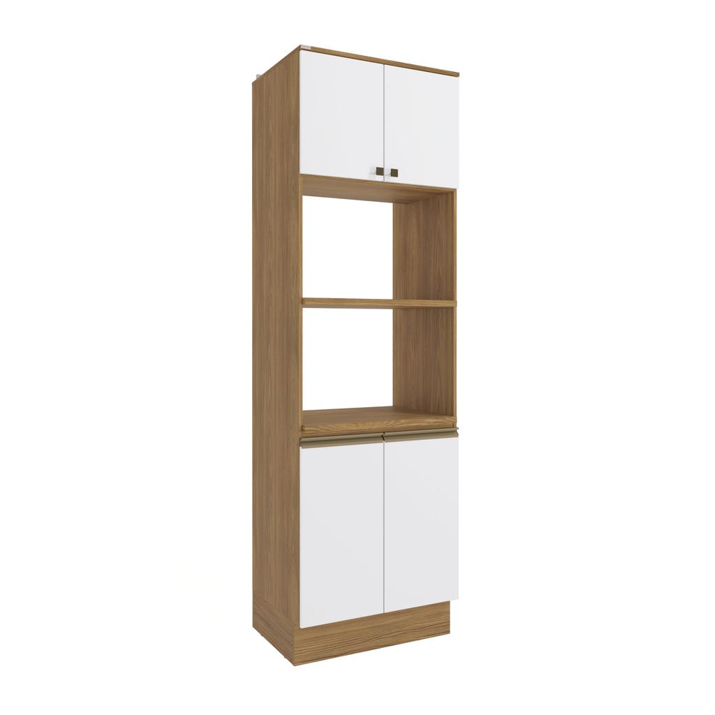 Kit 2 Fornos Celeste Kappesberg 100% MDF 4 Portas Nogueira/Branco 70cm