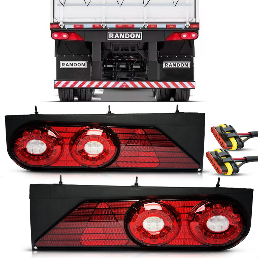 Lanterna Traseira Sinaleira Com Suporte Completa Randon Após 2013 Led Caminhão Baú Carreta 12v 24v