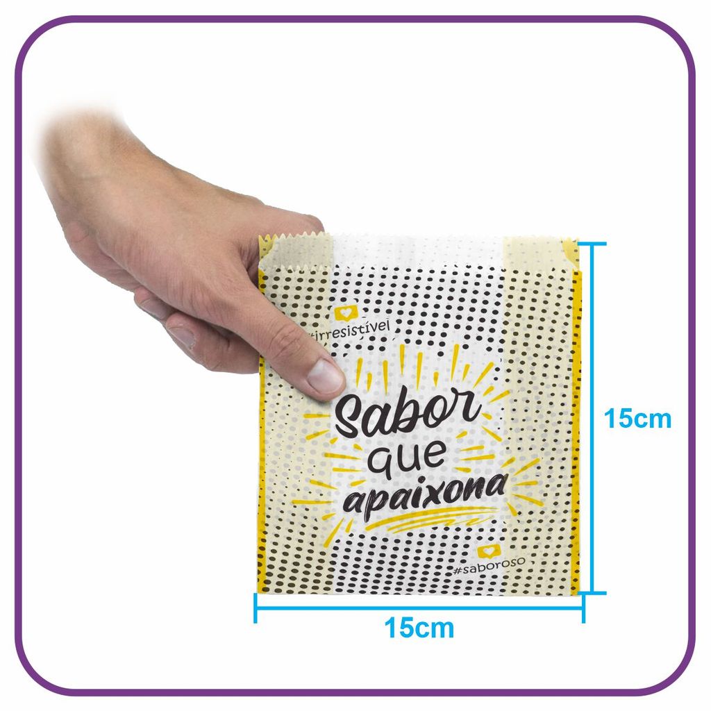 Saco Multiuso (P) Hamburgão - Sabor que Apaixona - (500 Unidades)