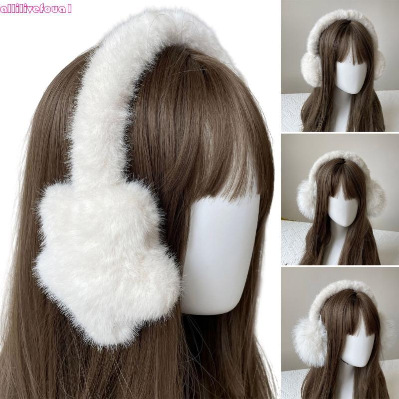 allilivefoua1 Protetores Orelha Pelúcia Grossos E Adoráveis Para Adolescentes Meninas, Aquecedor Ouvido Confor