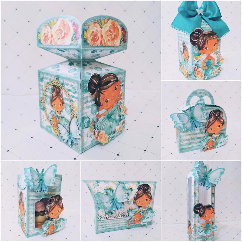 Caixinhas personalizadas, milk, cone e sushi, lembrancinhas, decoração Kit de festa aniversário Bailarina Morena