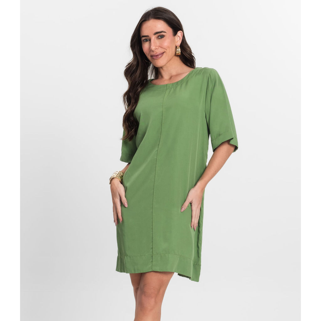 Vestido Curto Feminino Gola Redonda Endless Verde