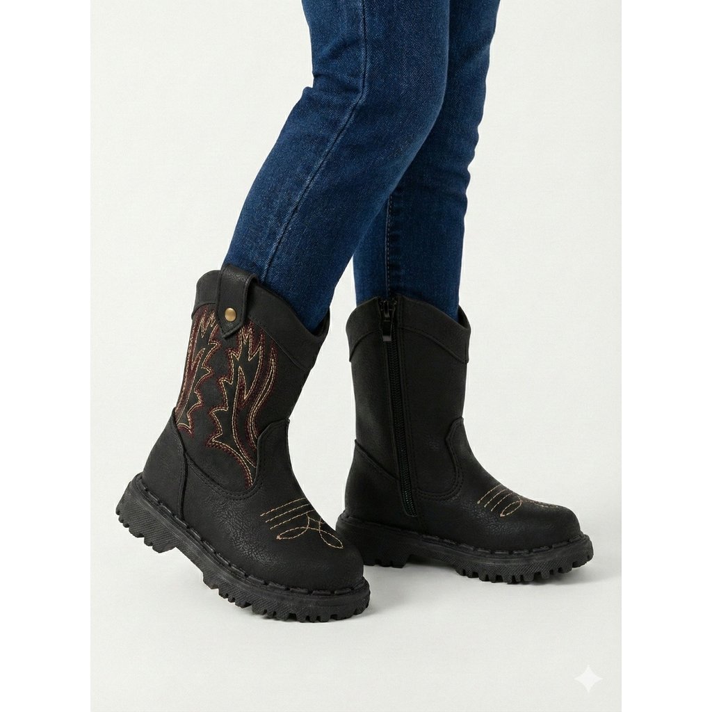 Bota Texana Nilqi Country Preto Menino Country