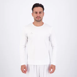 Camiseta Topper Regular Fit UV50 Manga Longa Branca