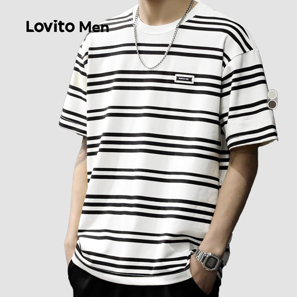 Lovito Men Camisa Casual de Cores Bloque para Primavera/verão para homens LNE118064 em Oferta na Shopee