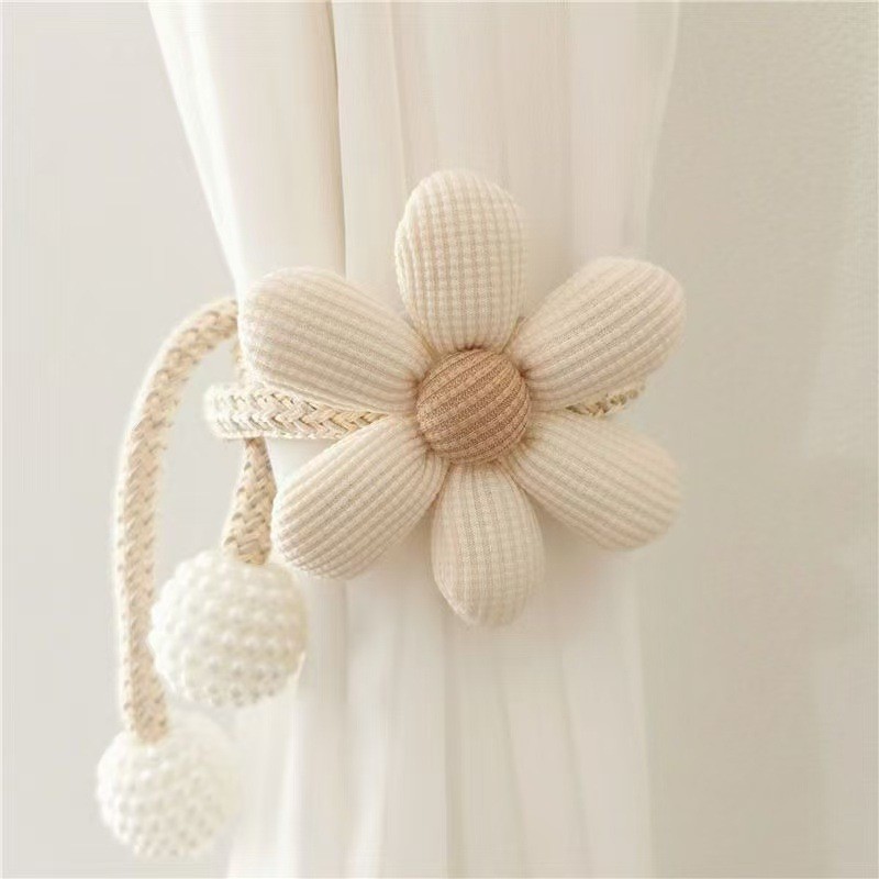 Sem Broca Floral Cortina Tiebacks Simples Boho Flor Design Para Sala De Estar Quarto Janela Decoração Fácil Instalar Hol