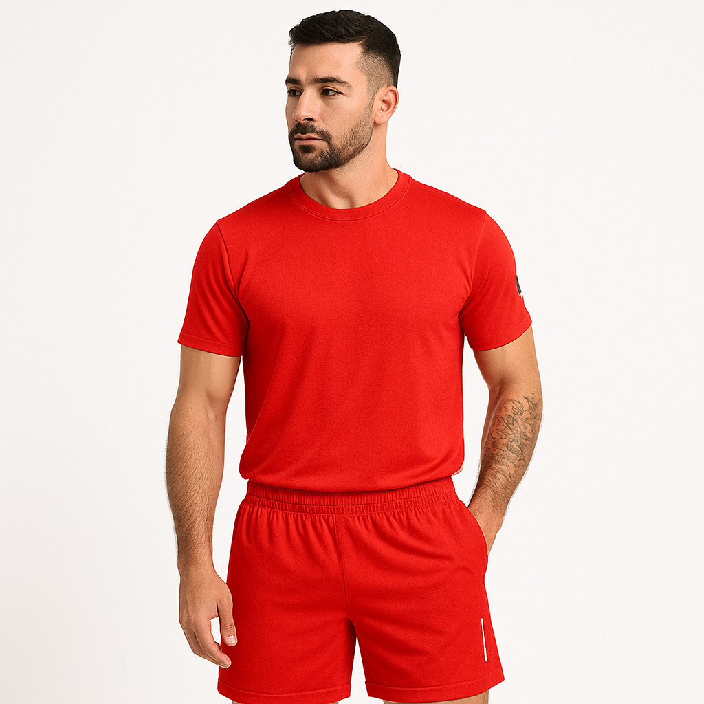 Bermuda Masculina Chimpa + Camiseta Leve e Confortável Esporte Futebol Academia Corrida