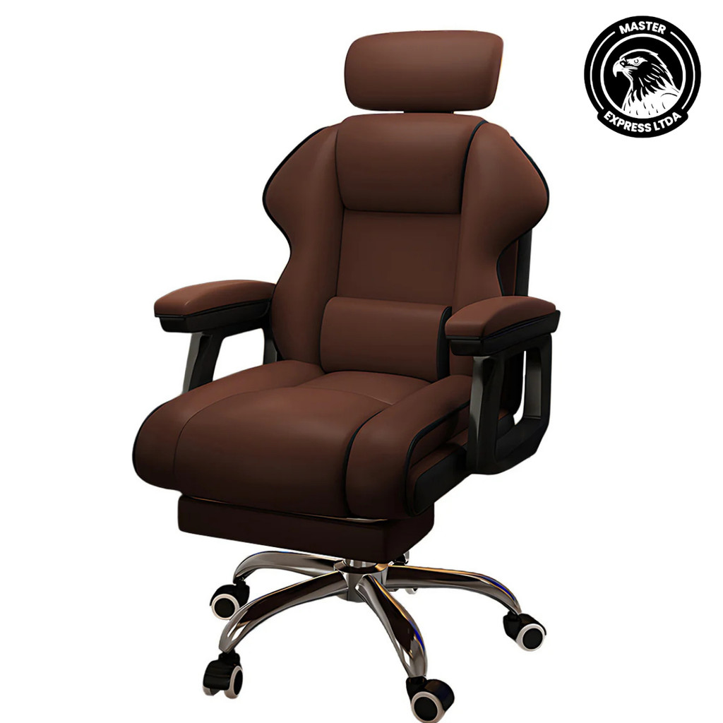 CADEIRA GIRATORIA PARA ESCRITORIO ERGONOMICA C/ ENCOSTO AUTO E AJUSTAVEL MARROM