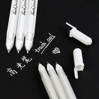 1/2/3/4/5pcs Canetas De Destaque Brancas 0.8mm , Criativas De Desenho E Marcação Para Art…