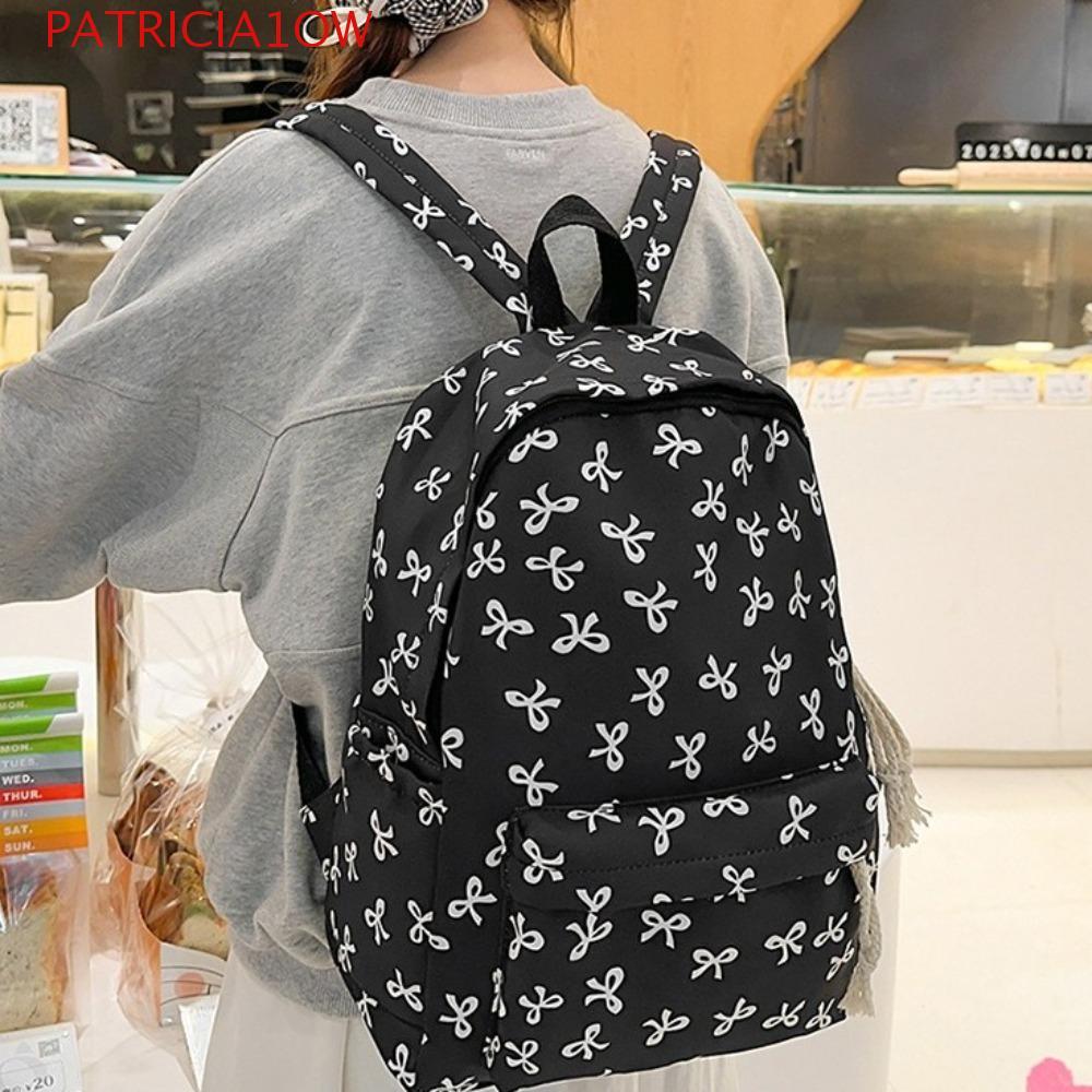 PATRICIA1OW Mochila Com Laço , Bolsa Escolar Leve De Nylon Para Estudantes De Ombro Adolescentes Estilo Japonês
