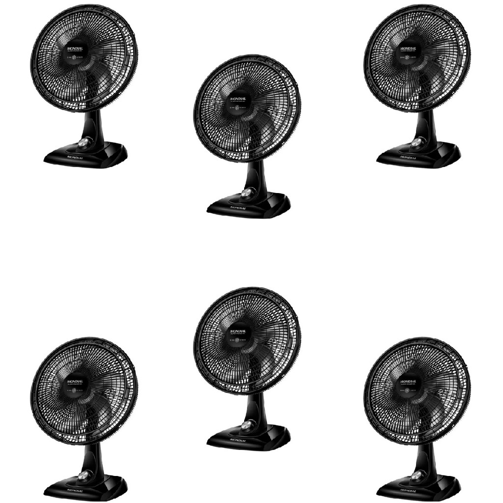 Kit 6 Ventiladores De Mesa 40cm Super Power Mondial 127v