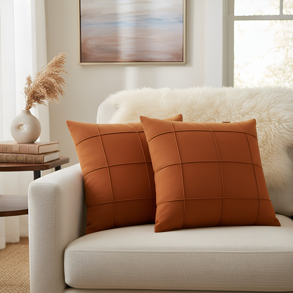 Kit 2 Capas De Almofada Quadradinha 45x45 Suede Drapeada em Oferta na Shopee